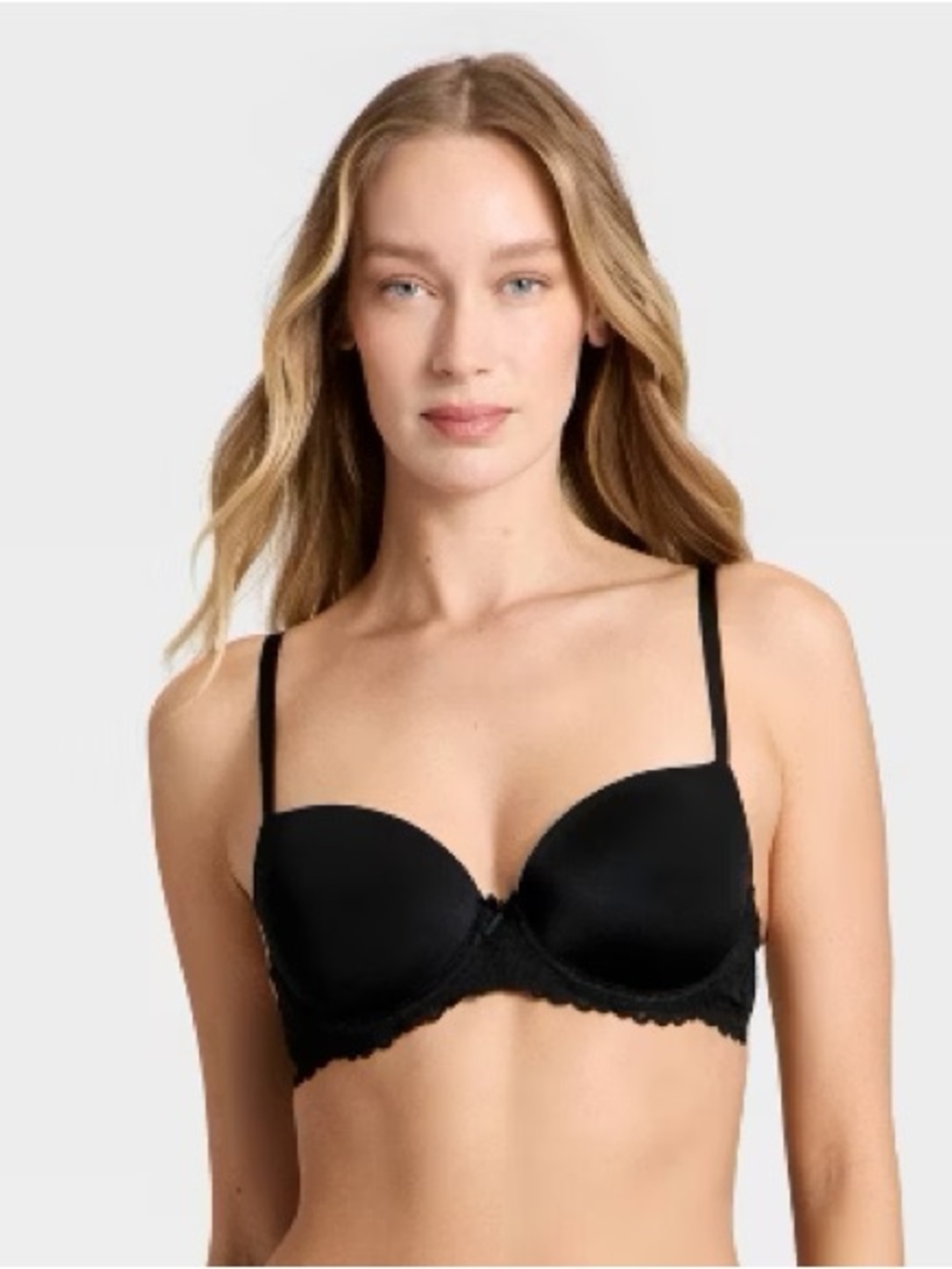 No Boundaries Black Lace Trim Push-Up Bra